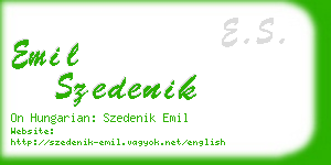 emil szedenik business card